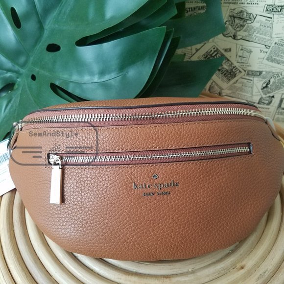 Kate Spade NWT Leila Belt Bag Fanny Pack Warm Ginger Bread Leather brown - Picture 2 of 11